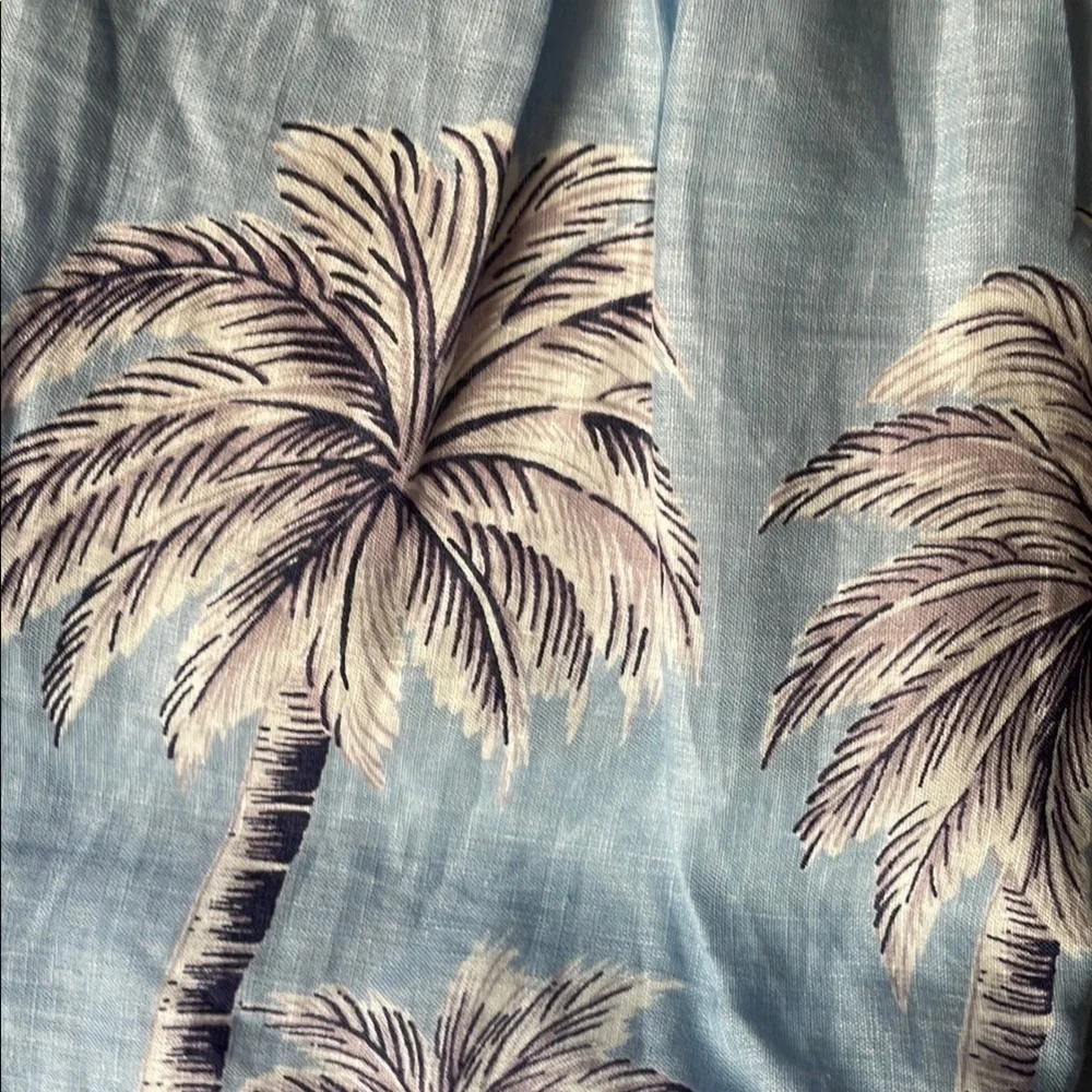 1047. J. Crew Blue and White Palm Tree‎ Skirt